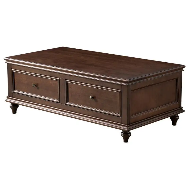 

American country all-solid wood coffee table, living room old nostalgic antique designer drawer coffee table