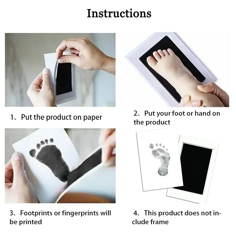 2 Set Baby Handprint Footprints Ink Pads Safe Non-toxic No-Touch Skin Inkless Inkpad Kits Pet Cat Dog Paw Prints Souvenirs Gifts