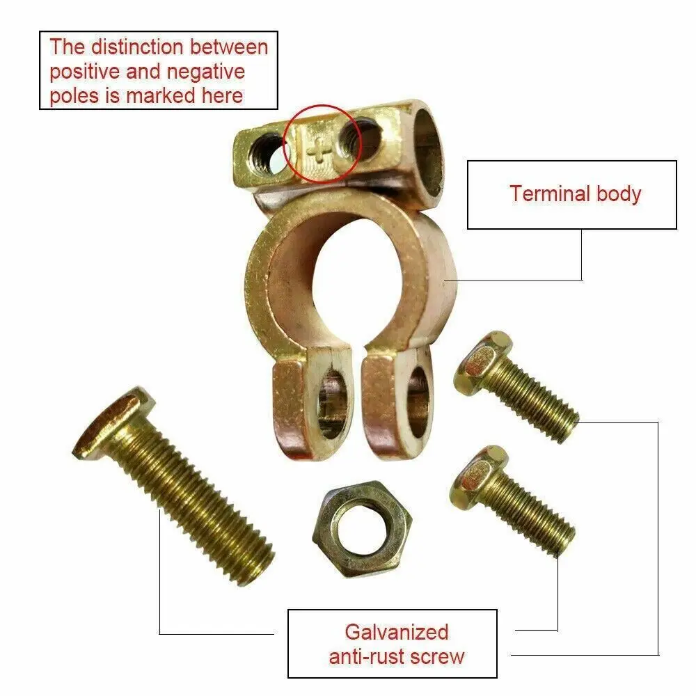 1 Pair Original Battery Terminal Clamp Positive&Negative Kit Pole Clip Car Van Caravan Motorhome Quick Release Battery Terminal