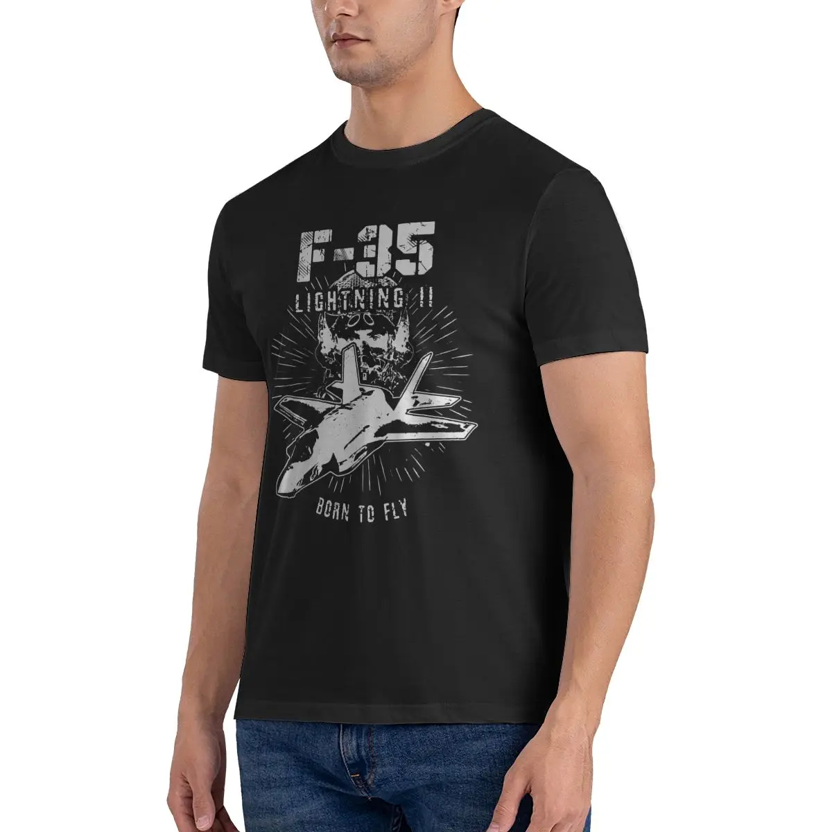 Camiseta F-35 Lightning F35 para hombre, Camisa de algodón estampada, divertida, de manga corta