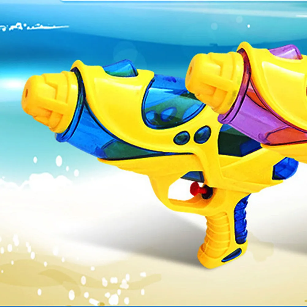 2Pcs Kids Water Soaker Long Range Summer Beach Playset Creative Durable Safe Plastic Water Shooter 22cm Purple Blue