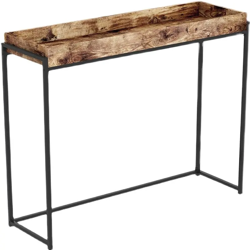 New Chinese style solid wood entrance table living room entrance cabinet art against the wall table end view terrace long and na