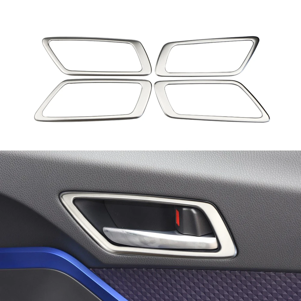 Stainless Steel 4 Pcs Car Interior Door Handle Trim Car Inner Door Bowl Sticker for Toyota C-HR CHR 2016 - 2018 Auto Accessories