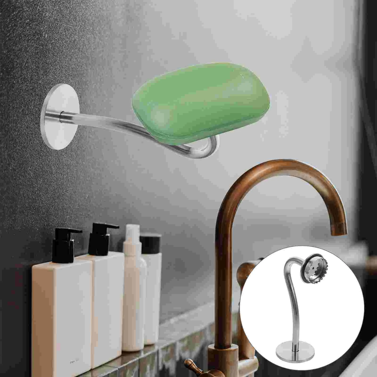 

Soap Organizer Magnetic Stainless Steel Holder Travel Case for Shower Wall No Punching Silver Kitchen Bar