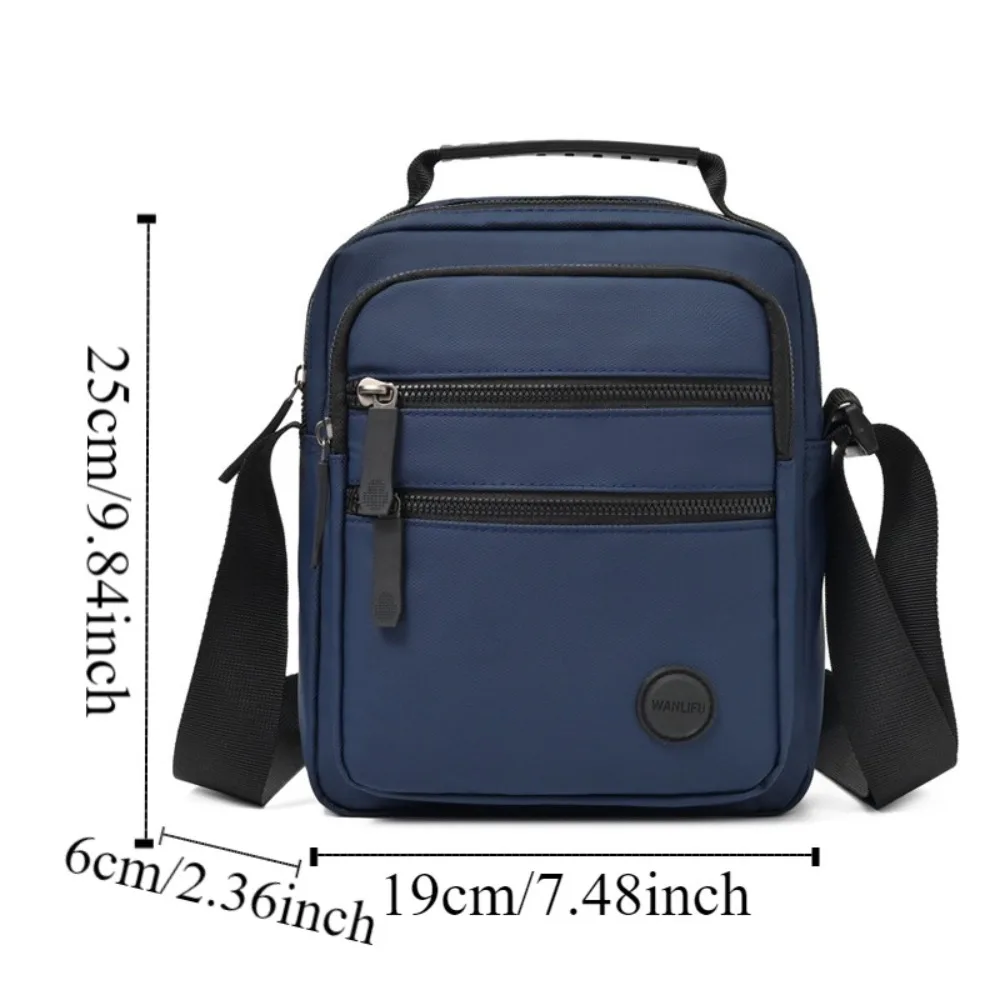 Bolsa transversal de várias camadas para homens, com zíper, pano oxford, portátil para negócios masculinos, casual, grande capacidade, ombro único, viagem