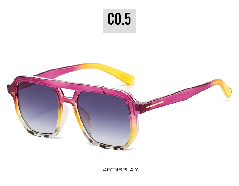 2025 Doppelstrahl-Quadrat-Sonnenbrille für Herren und Damen, Liniendekoration, geeignet für alle Sonnenschutz im Luftfahrt-Stil – Detail 11