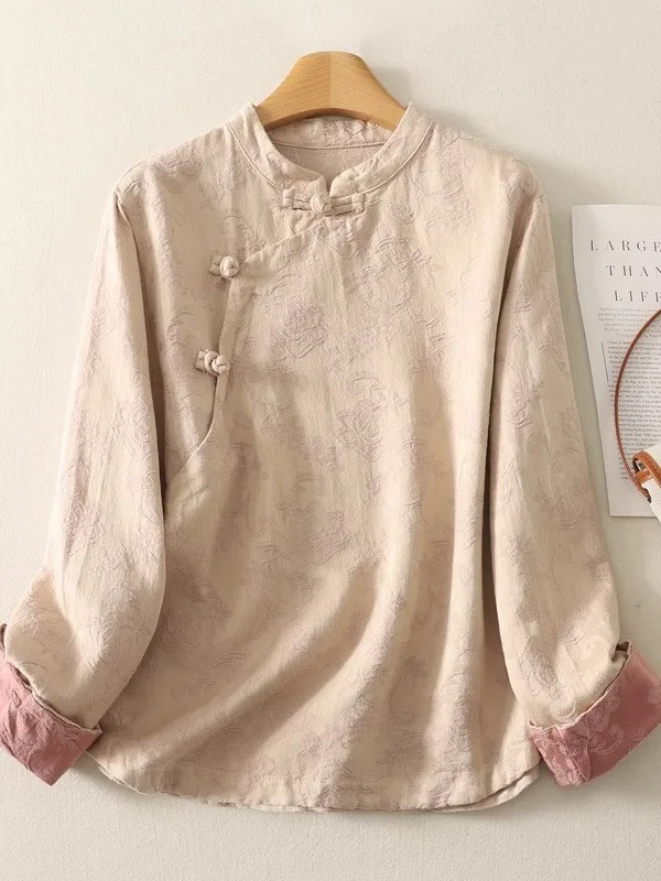 Novo chinês sle longo sve bordado irt feminino primavera outono vintage botão lateral tang traje irt gola