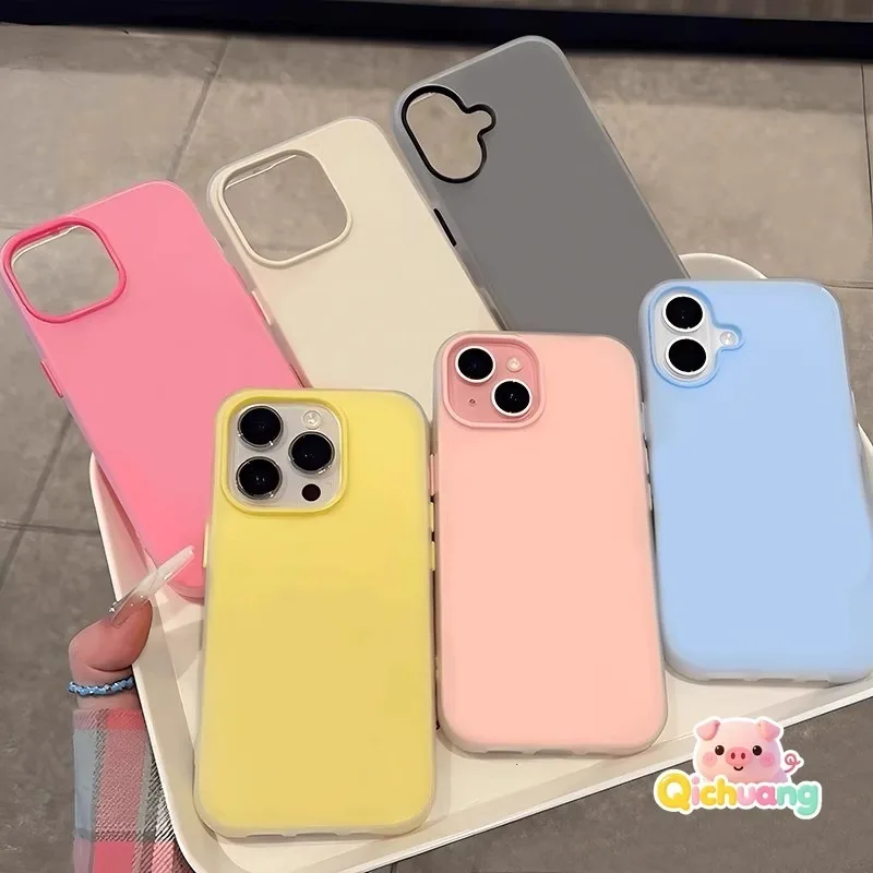 For Samsung Galaxy A50 A50s A30S A30 A26 A25 A24 A23 A22 A21S A20S A17 A16 A15 A14 A11 2 in 1 Double Layered Solid Color Cover