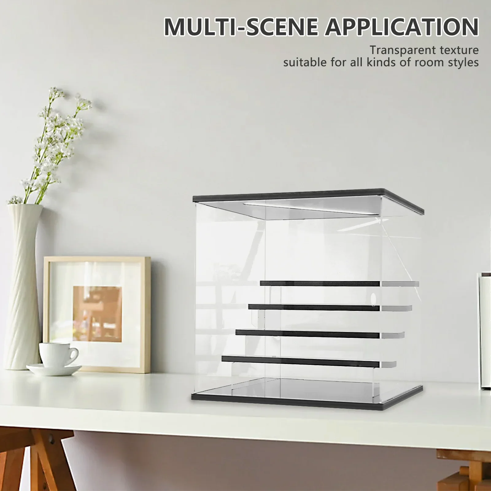 3/5 طبقات رف شاشة أكريليك صندوق أعمى شفاف عرض مصباح ليد سلم اليدوية أنيمي نموذج سيارة خزانة الغبار