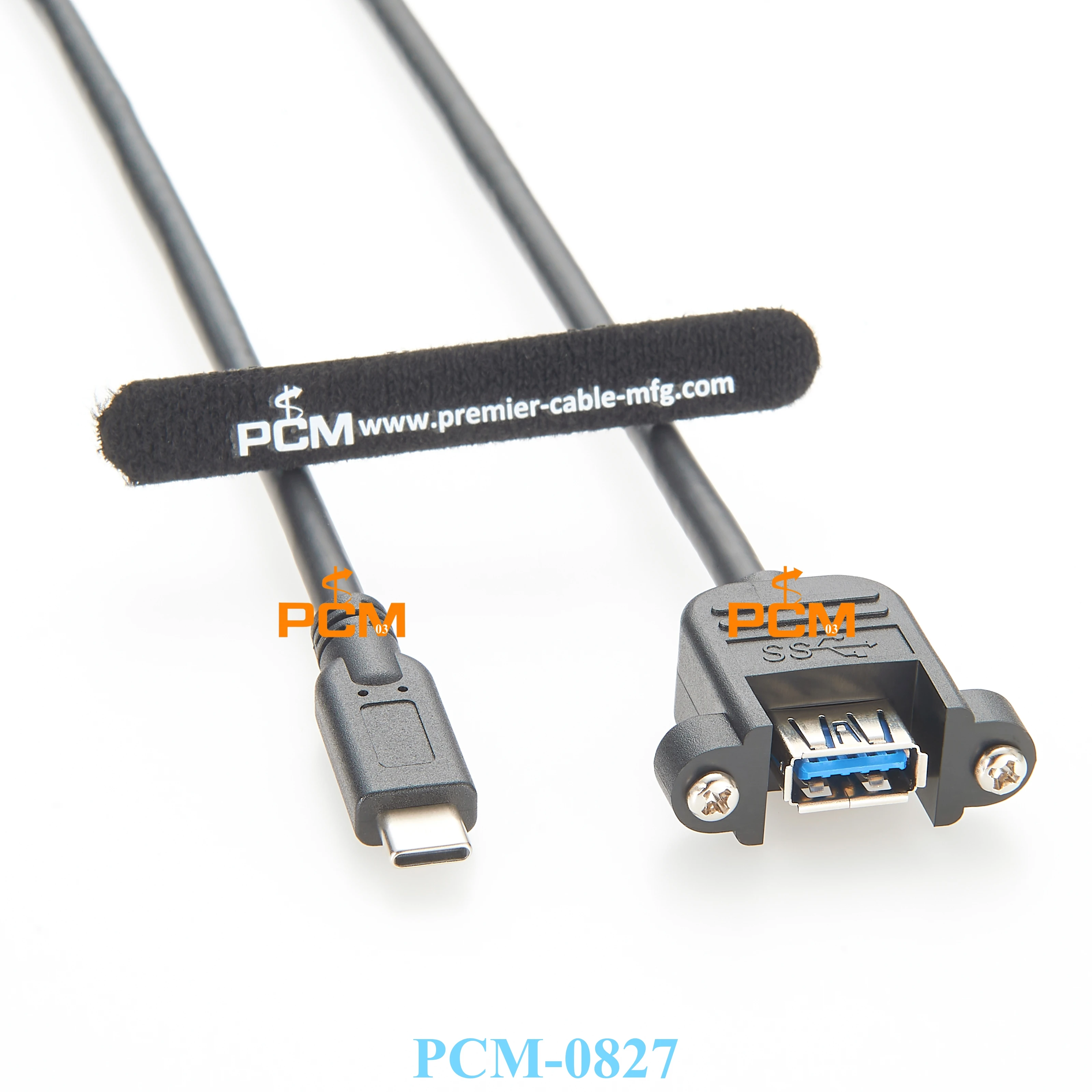 2pcs 0.3m Screw lock Panel mount USB 3.0 A to Type-C female to male cable superspeed 5Gbps cord Data cable USB connector
