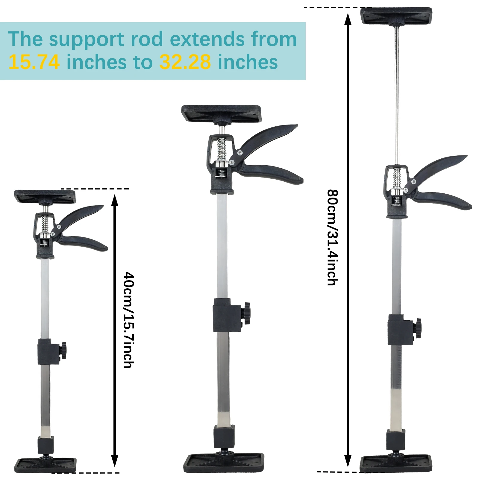 Stainless Steel Telescopic Support Rod Adjustable Three-Hand Support System Anti-Slip Installation Lifting Support Tool Frame