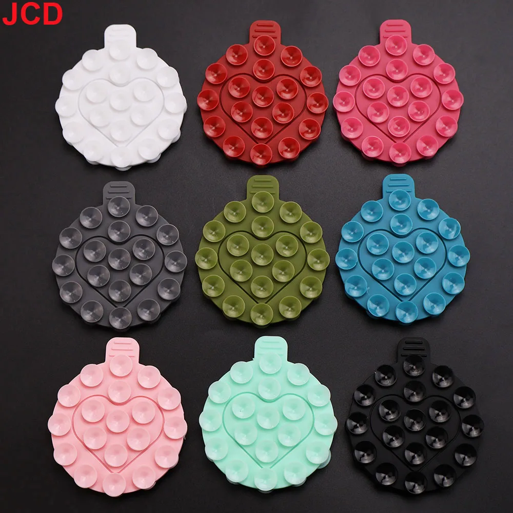 JCD New Heart-shape Sucker Support Silicone Sucker Washable Mobile Phone Fixed Pad Durable Hand-Free Phone Accessories Universal