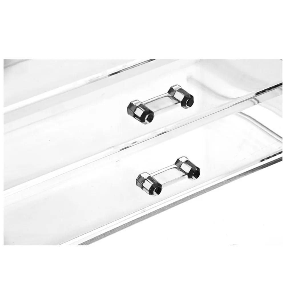 Caixa de Armazenamento Grande Transparente em Acrílico com 4 Gavetas para Organização de Maquiagem, Exibição na Mesa, Fácil de Limpar, Ecológica
