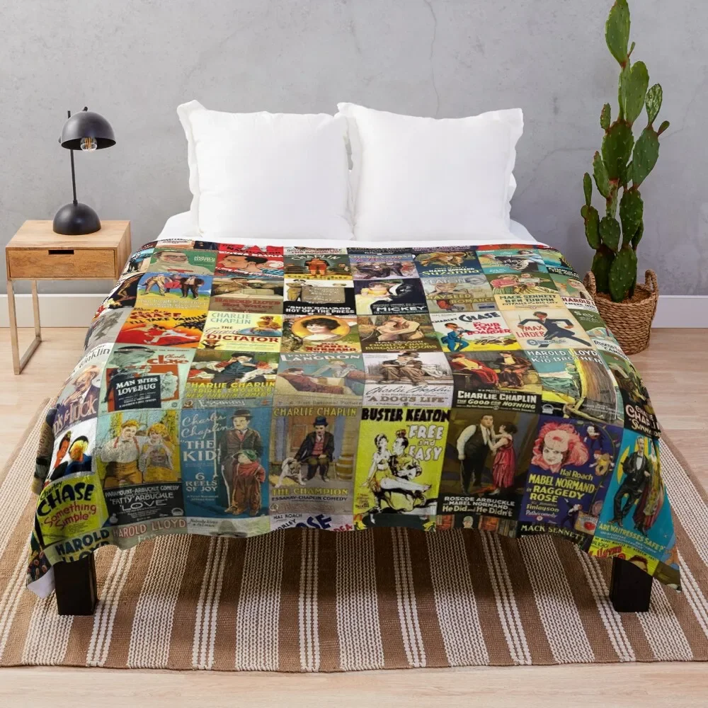 

Silent Comedy Throw Blanket Stylish Decor Blanket Gift for Friends Roommate