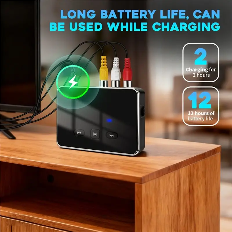 Bluetooth 6.0 Car Receiver Transmitter For Aptx HD 3.5Mm Jack Aux Wireless Adapter-Y41A