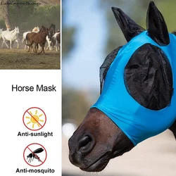 Pferd Gesichts maske Anti Fly atmungsaktive Stretch gestrickte Mesh Anti-Mücken maske Pferd Reit ausrüstung Bug Repellent Kopf bedeckung