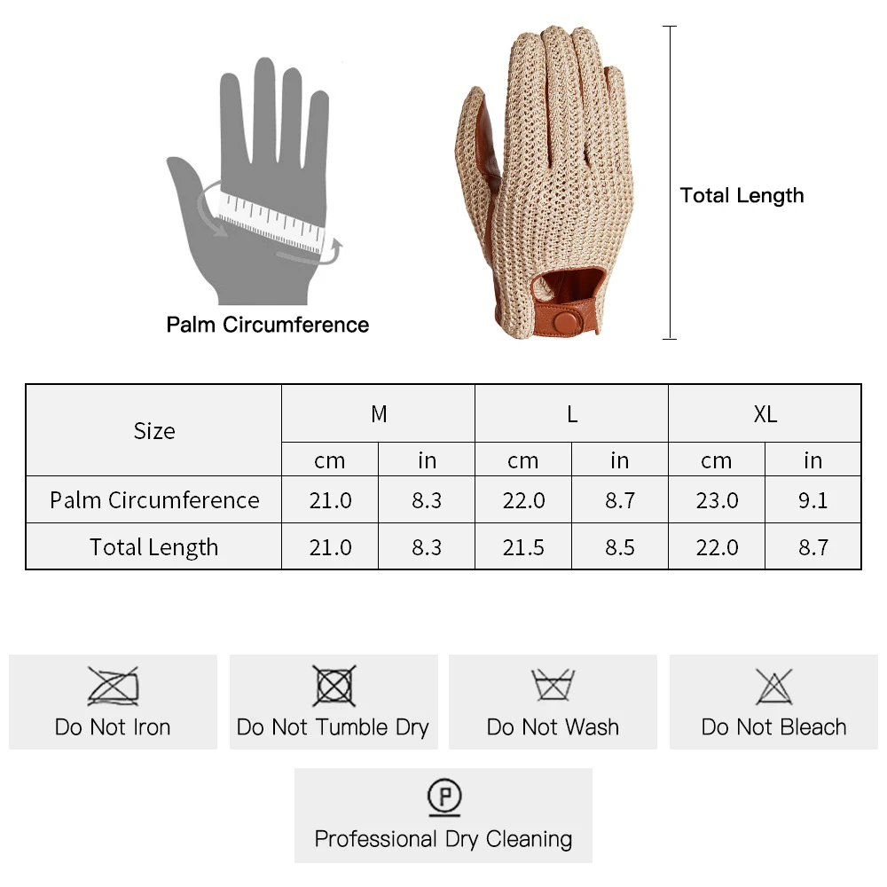 Men Knitted Goatskin Touch Screen Gloves for Daily Motorcycling Driving