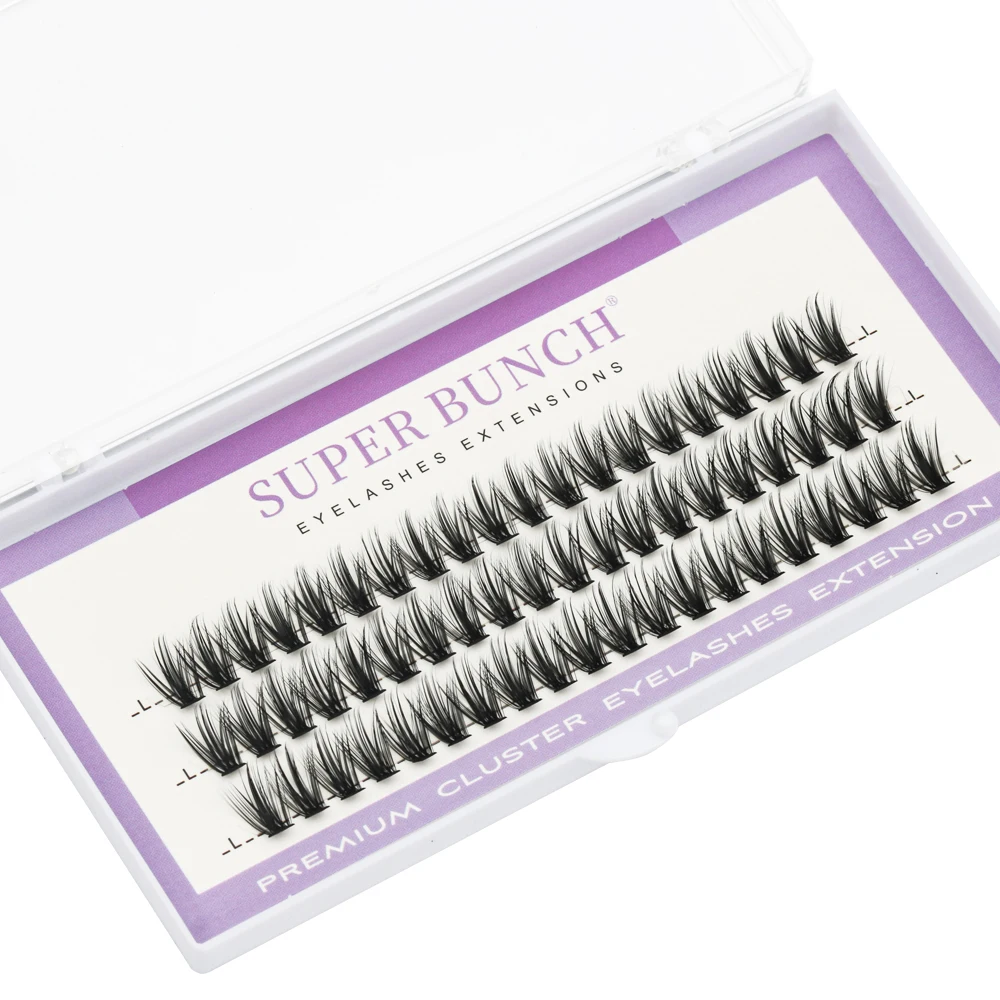 Super Bunch 60pcs 20D/30D/40D/50D Mink Eyelashes Extension ธรรมชาติ 3D Volume Fake Lashes Cluster เครื่องมือแต่งหน้า Cilia