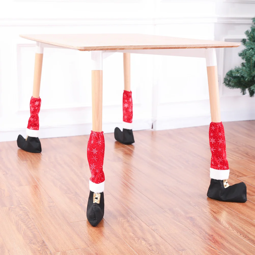 

4pcs Snowflake Table Covers Chair Leg Fabric Floor For Legs Machine Washable Sleeves For Chairs Tables Desks Furniture Leg Floor