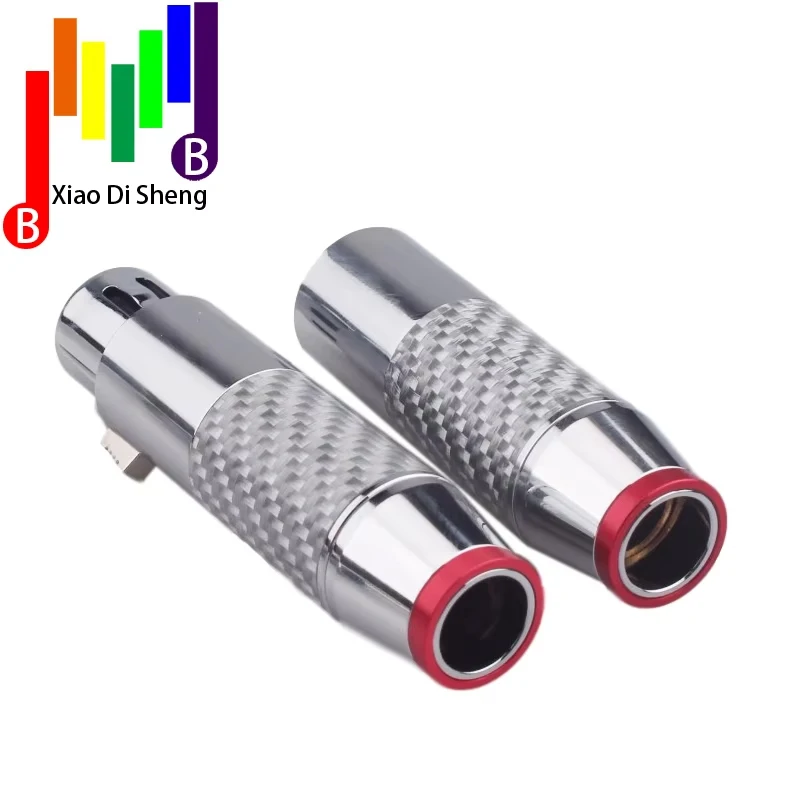 Hifi คาร์บอนไฟเบอร์ XLR ปลั๊ก Hi-end Gold-plated ชายและหญิง XLR ConnectorCarbon Fiber Shell Tellurium ทองแดงชุบโรเดียม g