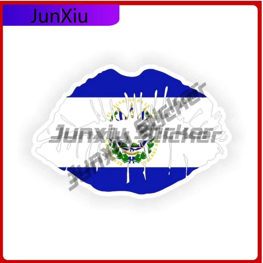 

El Salvador Flag Lips Sticker Travel Vacation Decals Accessories Stickers And Decal Refit Camping Car Decoration V125 Motorcycle