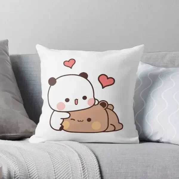 팬더 곰 포옹 Bubu duda 떡 복숭아 고양이 던지기 베개 침실 소파 애니메이션 침대 패션 베개 커버 베개 커버 45*45
