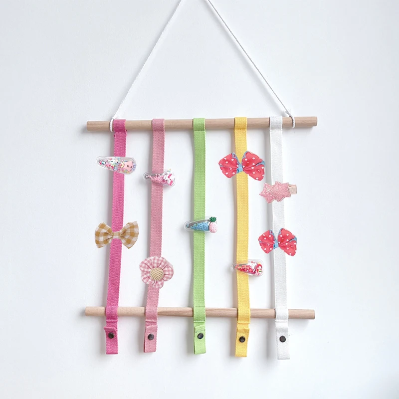 

Girls Bow Holder Hair Accessories Organizer Wooden Hair Clips Hanger Hairpin Hairband Storage Pendant Wall Ornaments Decoration