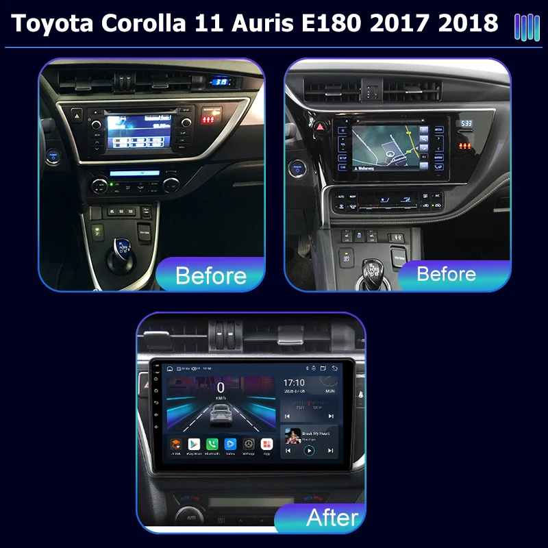 AI VOICE Car Radio 9/10 inch AndroidMultimedia Player for Toyota Corolla 11 Auris E180 2017 2018+ with Stereo Screen Video