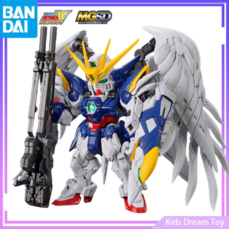 Bandai in Stock Original MGSD GUNDAM Anime Figures XXXG-00W0 Wing Gundam Zero EW Action Figures Toys Collectible Model for Kids