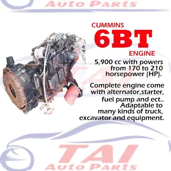 Used Complete Automotive  6BT  Engine With Gearbox  For Cummins Dodge Ram Pickup Truck