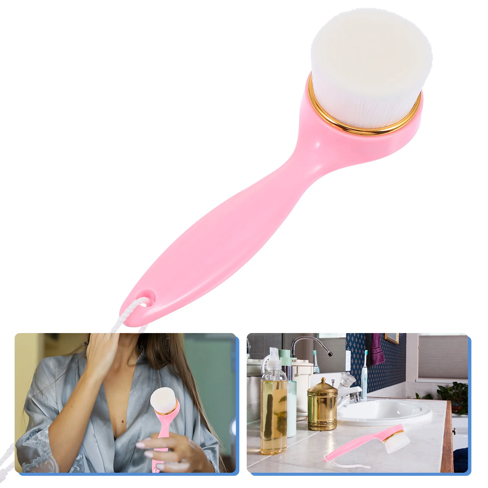 

Massager Face Brush Plastic Manual Facial Exfoliator Skin Care Pink Pore Deep Cleansing