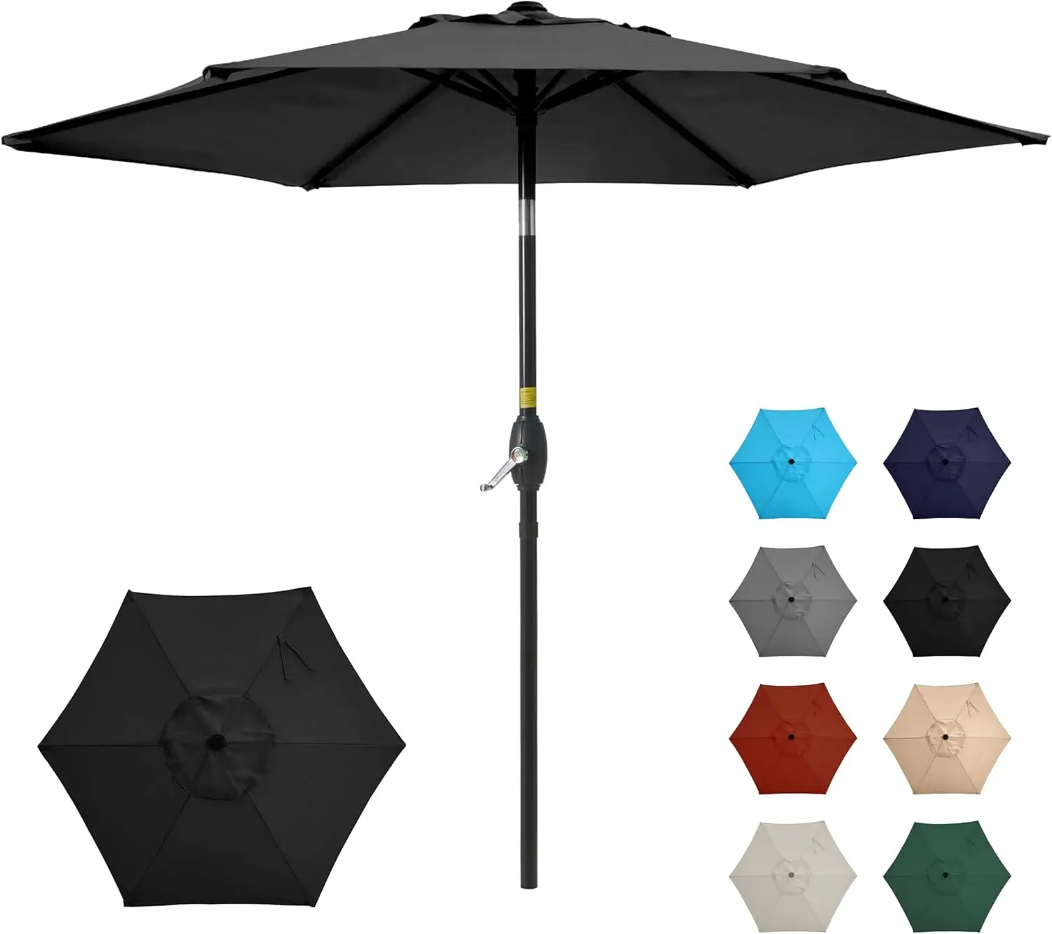 

Outdoor Patio Umbrella with Push Button Tilt and Crank, Large Metal Pole Market Umbrella, Durable Polyester Canopy