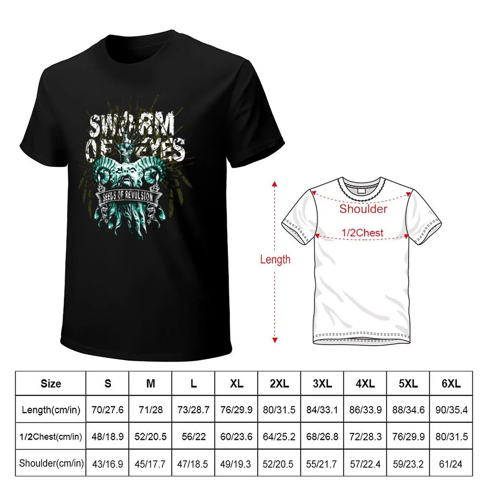 SWARM OF EYES: The Worship of False Gods T-Shirt Casual Fashion Print Tee Top