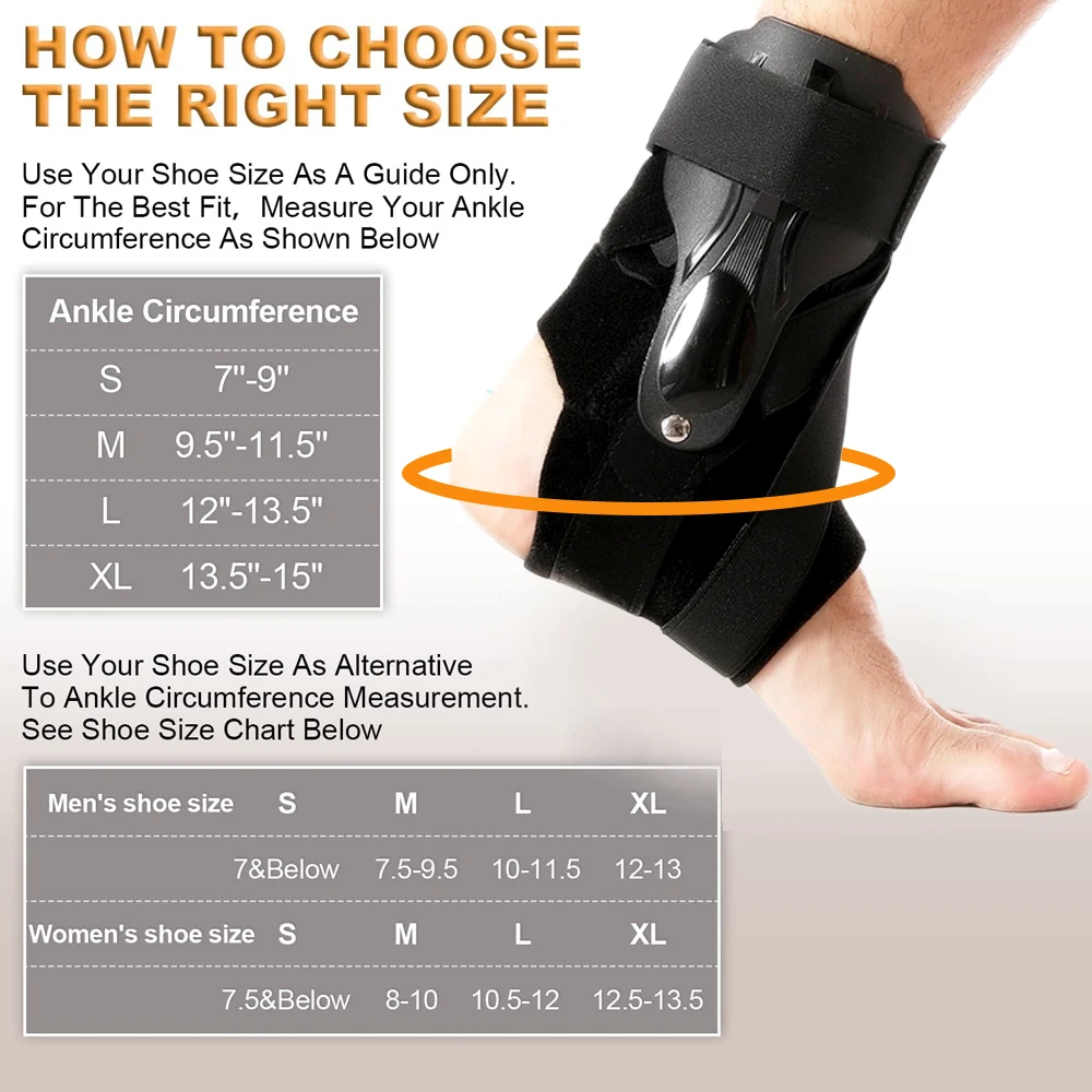 1Pcs Ankle Brace for Sprained Ankle,Ankle Support Brace with Side Stabilizers for Men & Women,Ankle Splint Stabilizer Volleyball