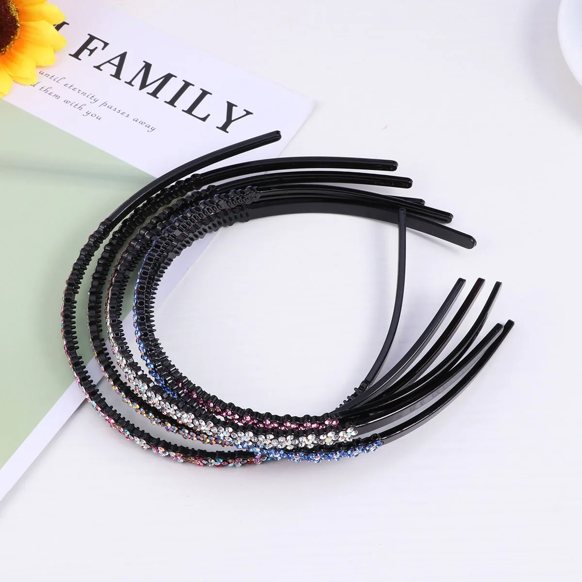 

6 Pcs Anti-slip Water Drill Bit Hoop Hair Band Hairband Rhinestone Headband Non-slip Women Women's