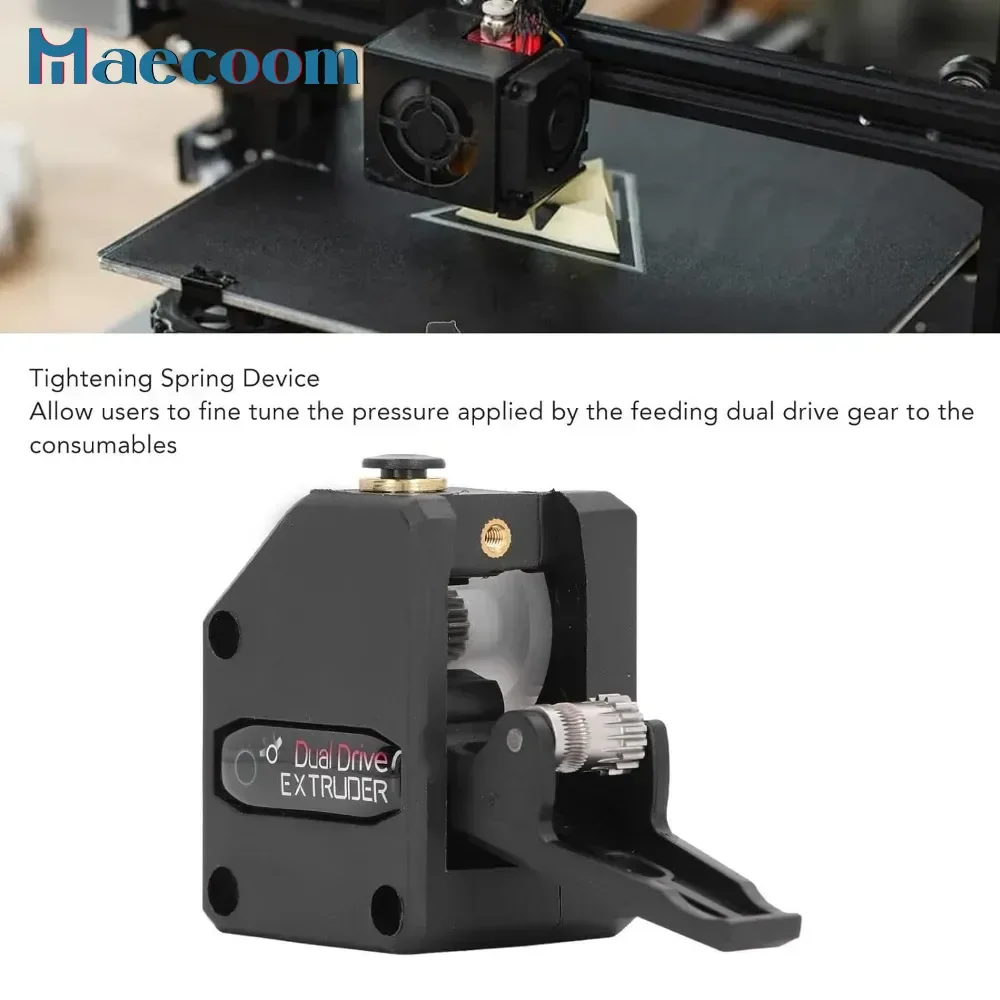 3D Printer Dual Gear Drive Extruder Kit, Stable Feeding Upgrades Ender, 1.75mm Filament Extruder Kit for Ender3 CR10 3D Printers