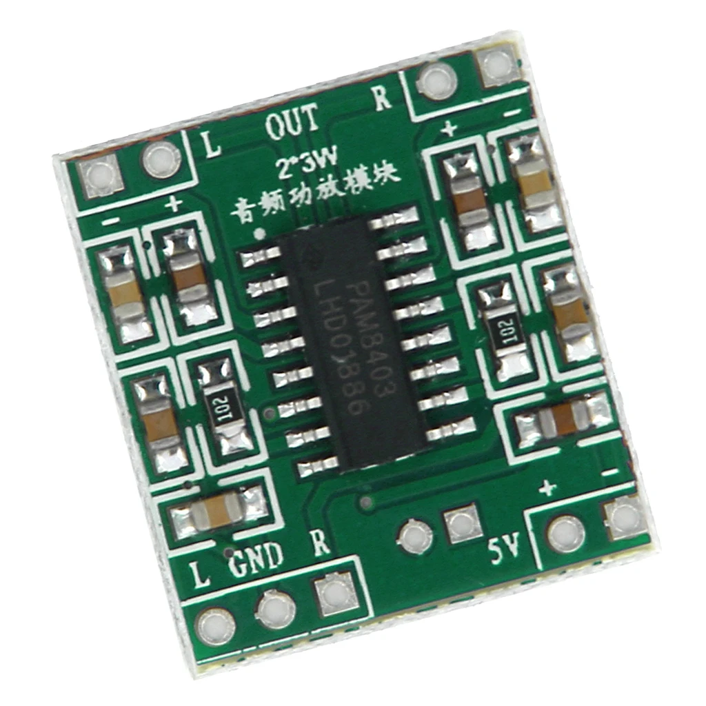 2 Channels Stereo Class D 3W -Digital Audio Amplifier Mini Board DC 5V