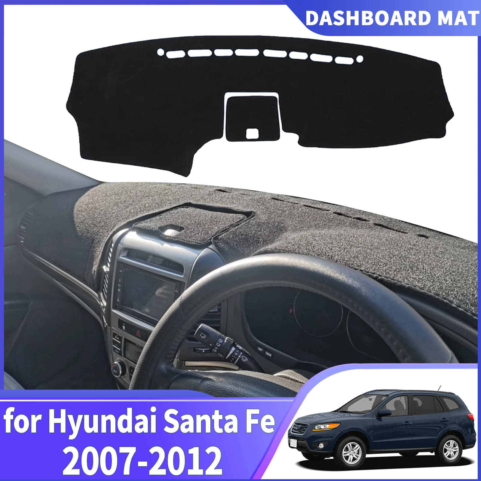 

fit for Hyundai Santa Fe Santafe 2007 2008-2012 DashMat Sunshade Dashmat Dashboard Cover Pad Protective Carpet Car Accessories