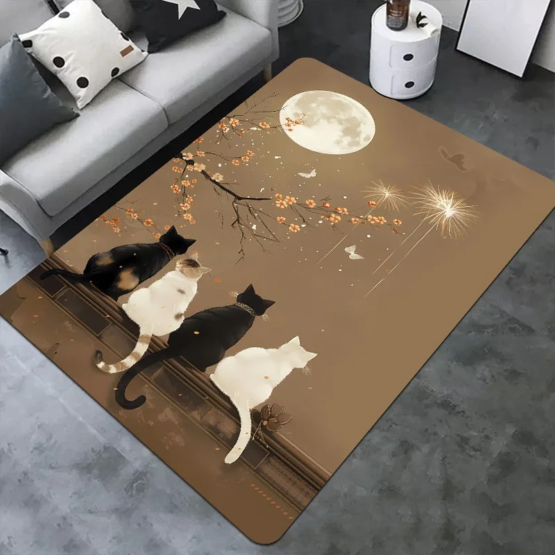 

1PC Cat Pattern Kitchen Rugs Non-Slip Home Door Mats Pop design Bathroom Rugs Bath Mat Carpet for Home Sink Laundry Decor