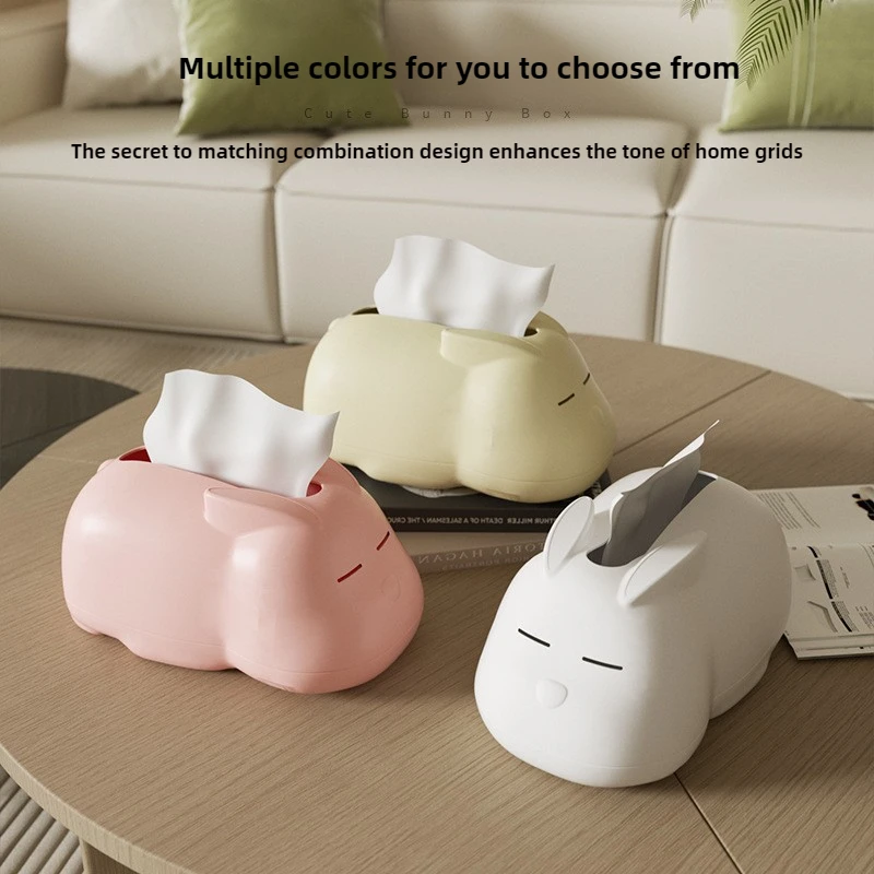 New Arrival Bunny Lift Tissue Box, Advanced Spring Desktop Tissue Holder, Creative Ins Style Tissue Box for Living Room