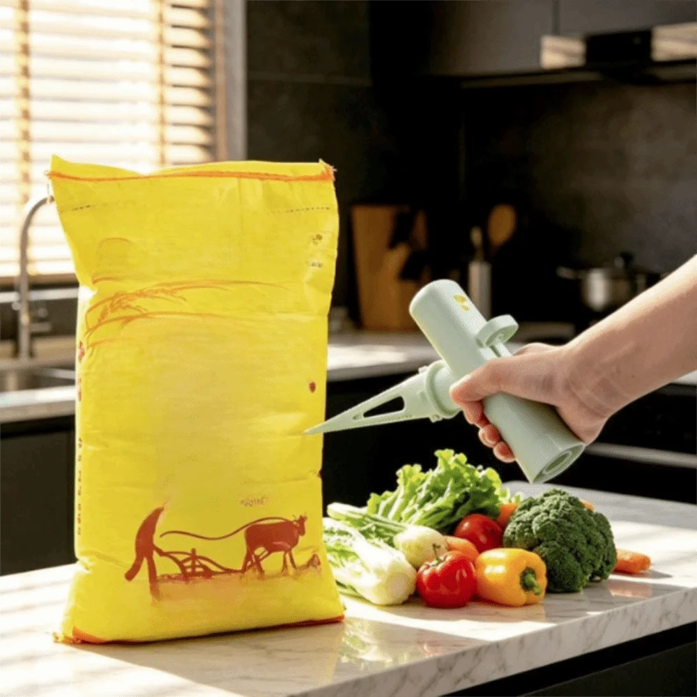 Manual Rice Bag Discharge Nozzle Unpack-Free Press Type Rice Bag Piercing Dispenser Spill-proof ABS Rice Picking Tool