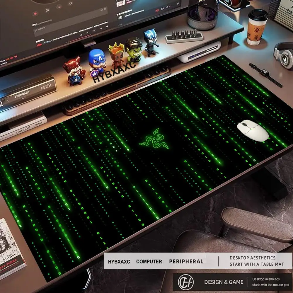 Alfombrilla de Ratón XXL, Alfombrilla de Ratón para Juegos, Alfombrilla de Escritorio para Computadora, Accesorios para PC, Alfombrilla para Teclado y Ratón, 900x400MM, Alfombrilla de Ratón para Jugadores R-Razer