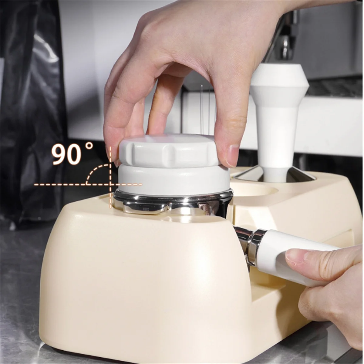 Espresso Tamping Station Espresso Coffee Organizer Box Fit for Storage 51mm,58mm Espresso Tamper,Distributor,White
