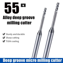 HRC55 1.5mm-3.5mm Aluminum Deep Groove Milling Cutter Tungsten Steel Micro Small Diameter 3 Edge Extended Milling Cutters tool