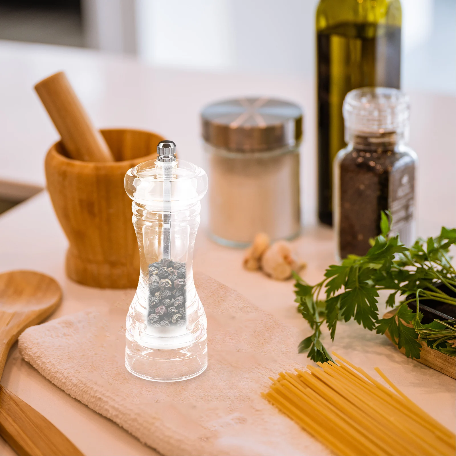 

Pepper Grinder Manual Grinding Tool For Kitchen Salt Pepper Mill Refillable Seasoning Container Practical Spice Masher