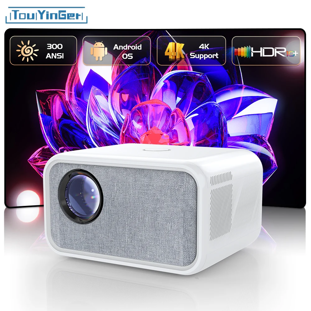 توينجر T5 Full HD 1080P أصلي 1920 ✖ جهاز عرض 1080P 4K Android 5G واي فاي جهاز عرض فيديو صغير محمول للمسرح المنزلي شعاع التلفزيون