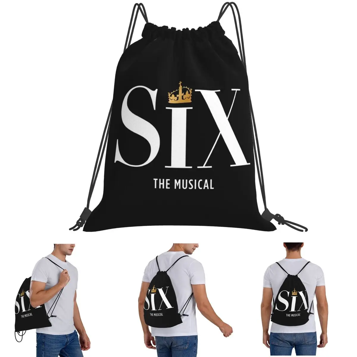 حقائب ظهر مكونة من ستة حقائب ظهر موسيقية عصرية محمولة برباط حقيبة رياضية حقائب كتب للمدرسة للرجال والنساء