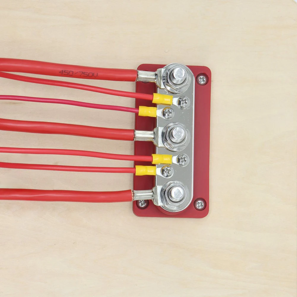 300A Power Distribution Block 48V Busbar Terminal Block 3/8 Studs 3+4 Way for RV Marine Boat for Vehicle Car Automobile Caravan
