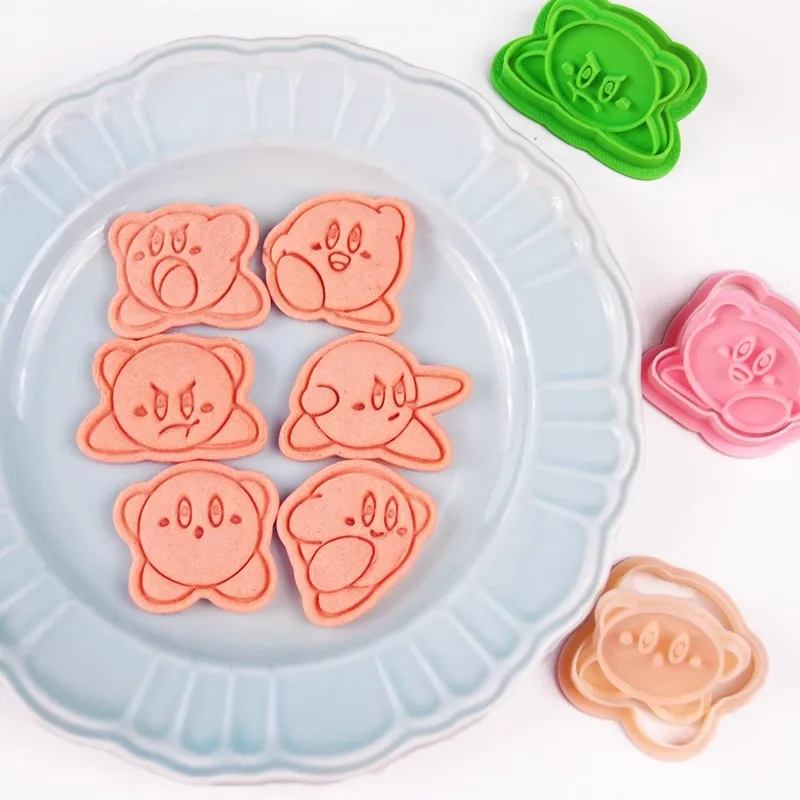 5PCS/set kawaii Kirby Cartoon Biscuit Mold Cookie Cutter Press Mold Press DIY Baking Accessories Stamp Baking Pastry Tools Gifts