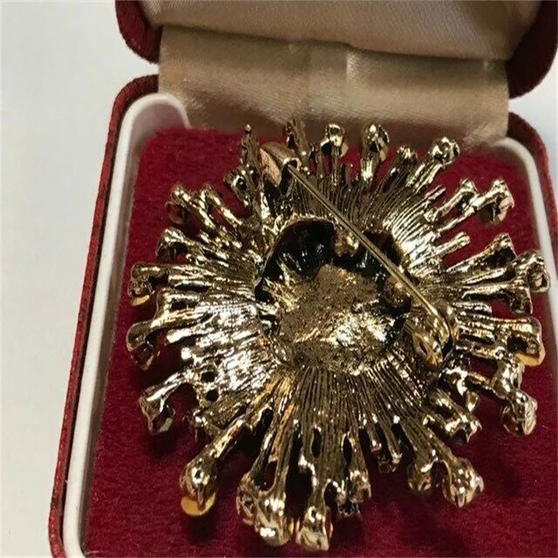 ريترو الذرية Starburst كريستال بروش دبوس 1950s مجوهرات نمط خمر #2